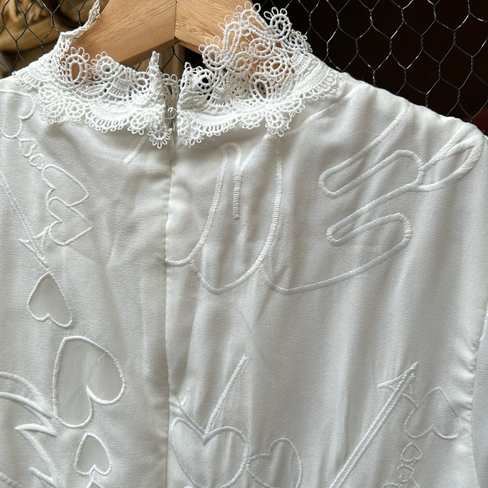 Sthela & Co White Embroidered Eyelet Lace Cut Out Short Sleeve Maxi Dress - Picture 11 of 14